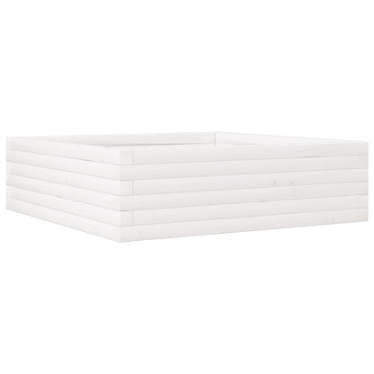 vidaXL Garden Planter White 80x80x23 cm Solid Wood Pine