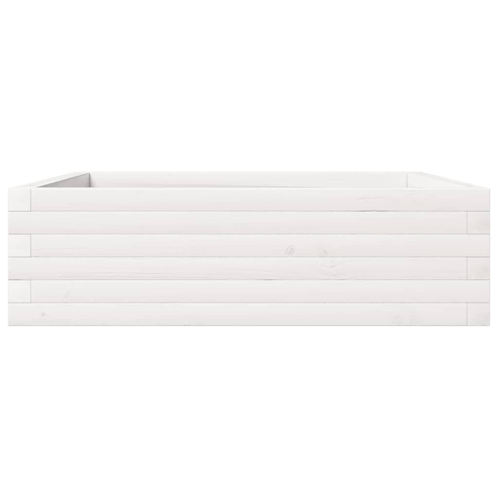 vidaXL Garden Planter White 80x80x23 cm Solid Wood Pine