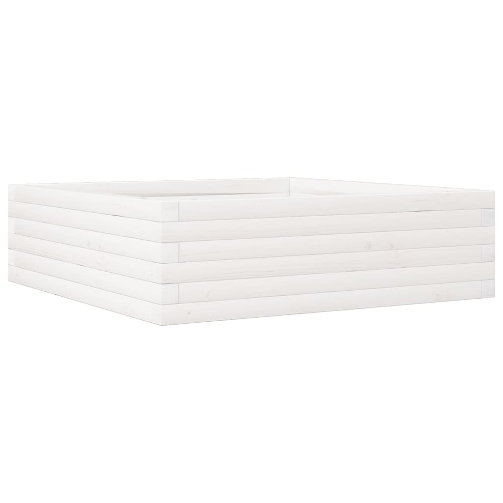 vidaXL Garden Planter White 80x80x23 cm Solid Wood Pine
