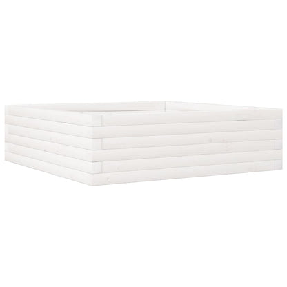 vidaXL Garden Planter White 80x80x23 cm Solid Wood Pine