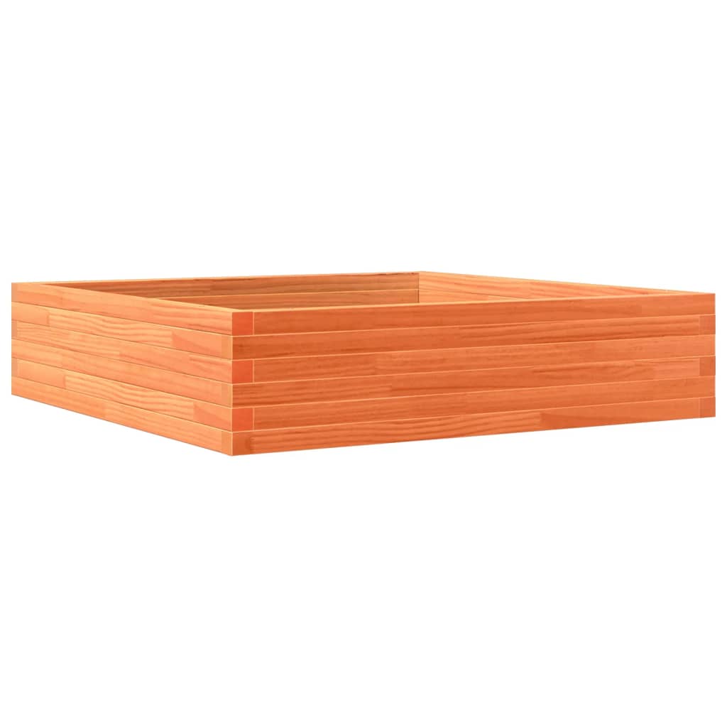 vidaXL Garden Planter Wax Brown 100x100x23 cm Solid Wood Pine