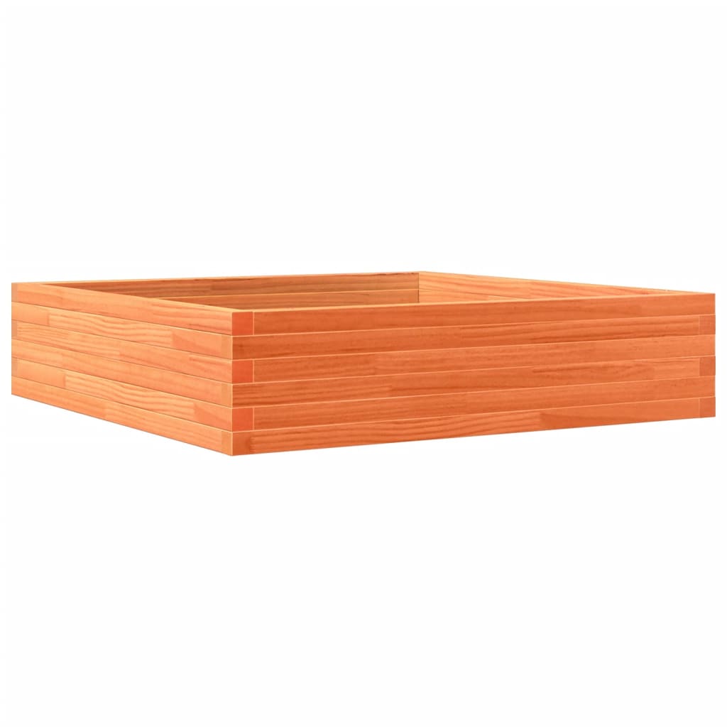 vidaXL Garden Planter Wax Brown 100x100x23 cm Solid Wood Pine