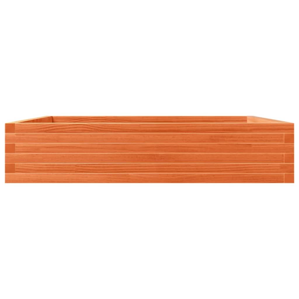 vidaXL Garden Planter Wax Brown 110x110x23 cm Solid Wood Pine