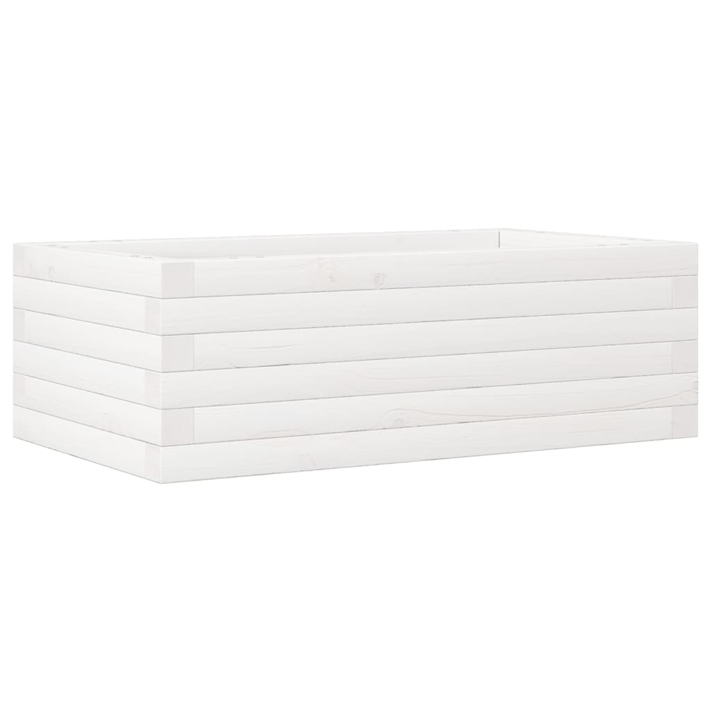 vidaXL Garden Planter White 70x40x23 cm Solid Wood Pine