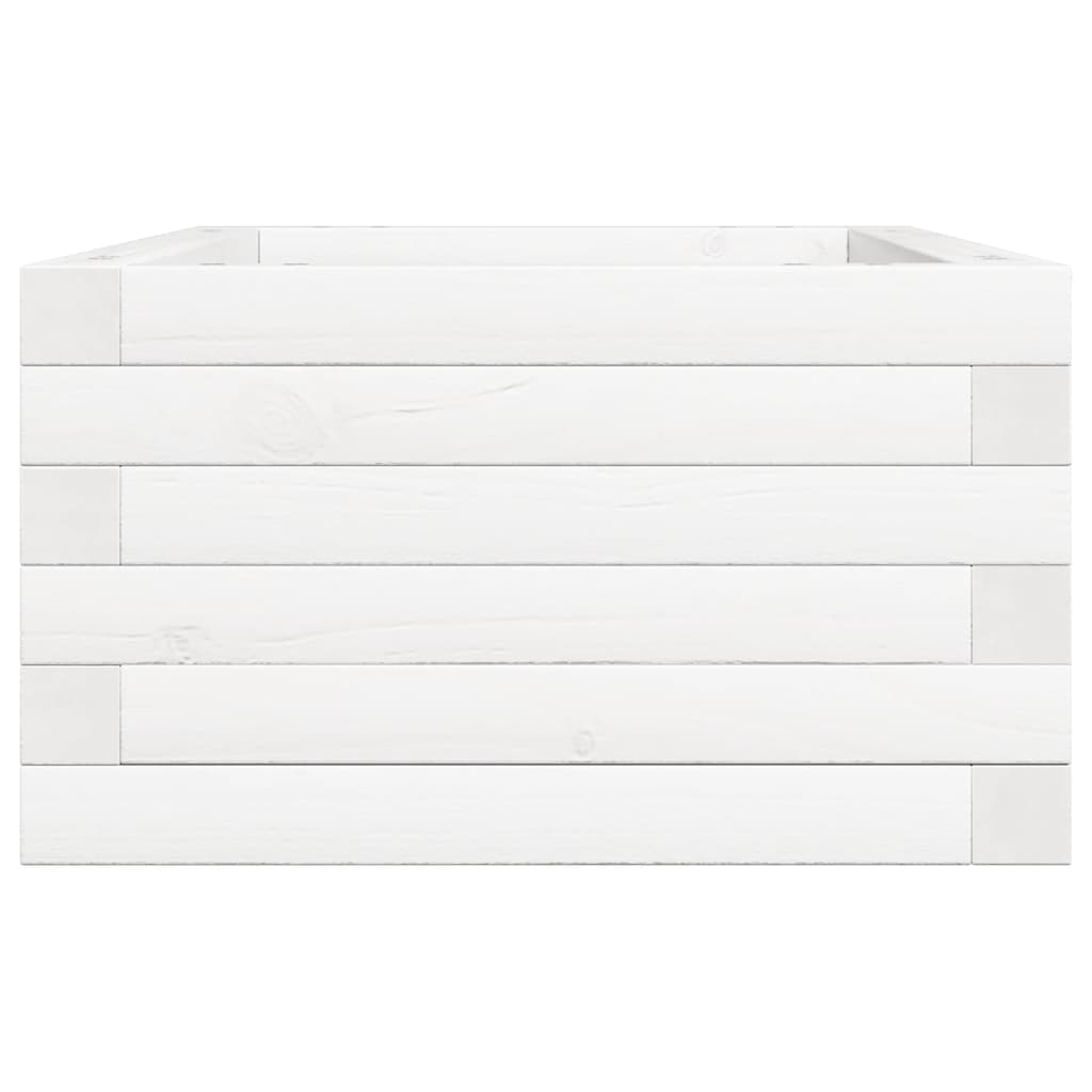 vidaXL Garden Planter White 70x40x23 cm Solid Wood Pine