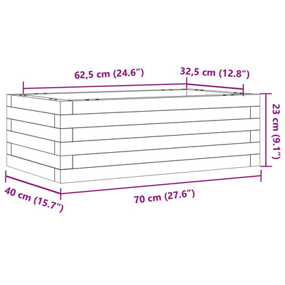 vidaXL Garden Planter White 70x40x23 cm Solid Wood Pine