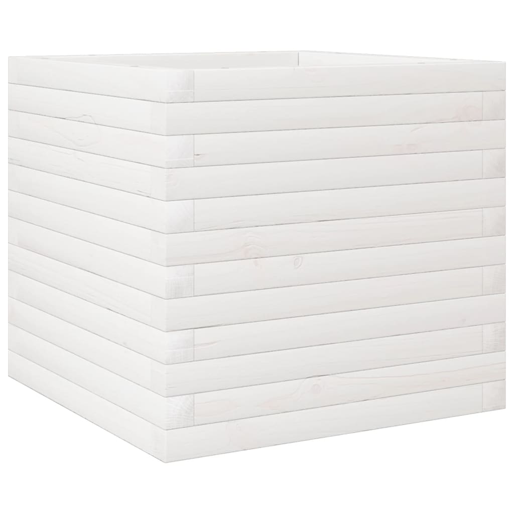 vidaXL Garden Planter White 50x50x45,5 cm Solid Wood Pine
