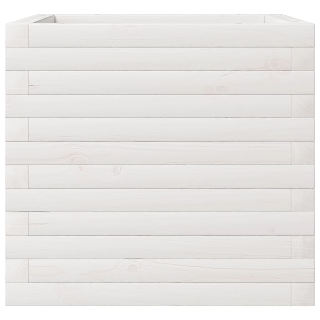 vidaXL Garden Planter White 50x50x45,5 cm Solid Wood Pine