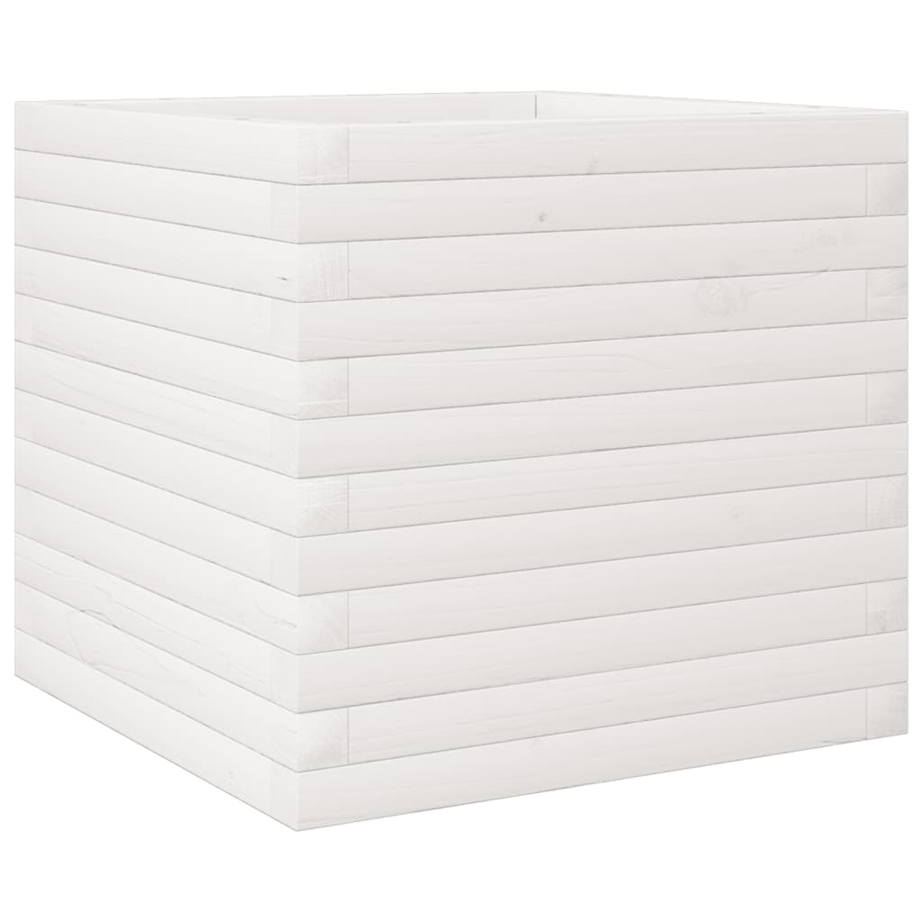 vidaXL Garden Planter White 50x50x45,5 cm Solid Wood Pine