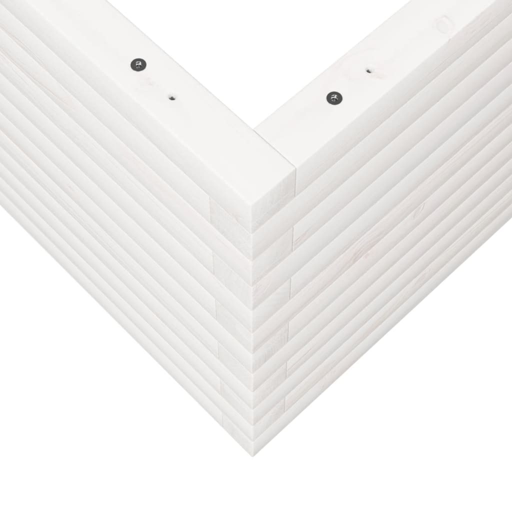 vidaXL Garden Planter White 50x50x45,5 cm Solid Wood Pine
