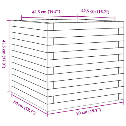 vidaXL Garden Planter White 50x50x45,5 cm Solid Wood Pine