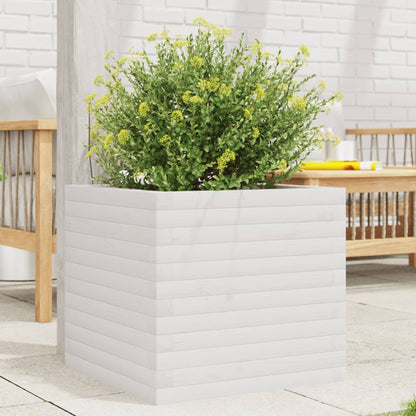 vidaXL Garden Planter White 50x50x45,5 cm Solid Wood Pine