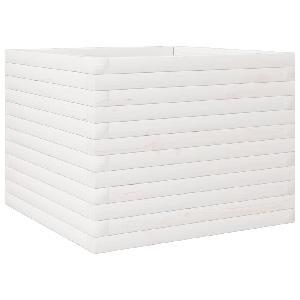 vidaXL Garden Planter White 60x60x45.5 cm Solid Wood Pine