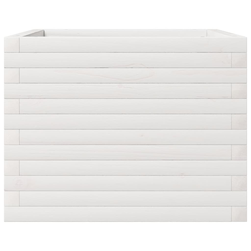 vidaXL Garden Planter White 60x60x45.5 cm Solid Wood Pine