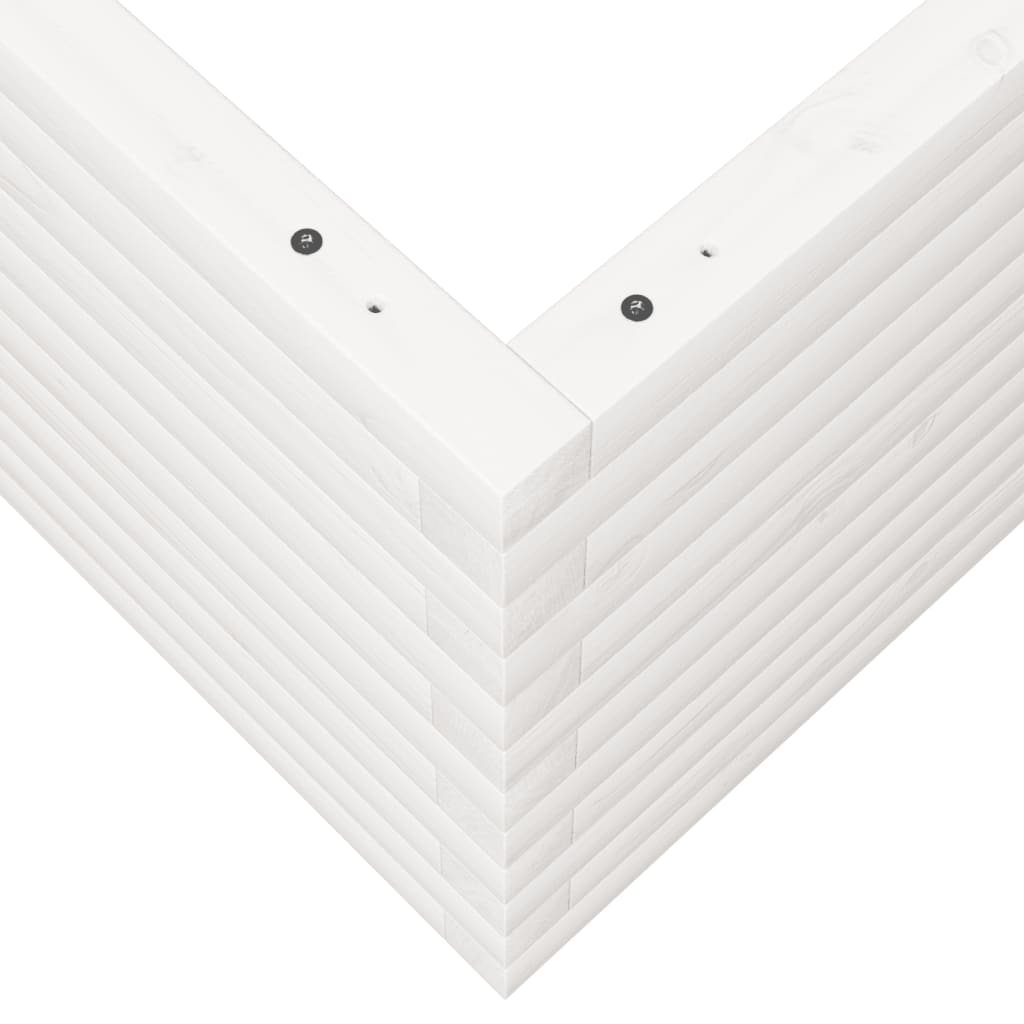 vidaXL Garden Planter White 60x60x45.5 cm Solid Wood Pine