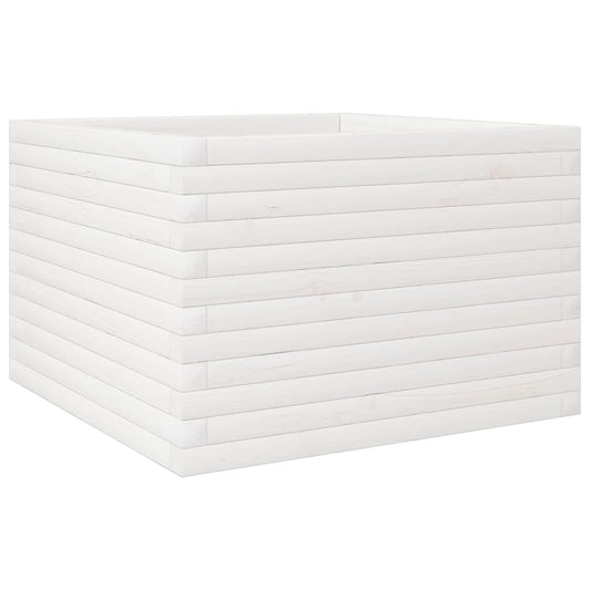vidaXL Garden Planter White 70x70x45.5 cm Solid Wood Pine