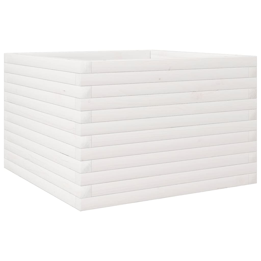 vidaXL Garden Planter White 70x70x45.5 cm Solid Wood Pine