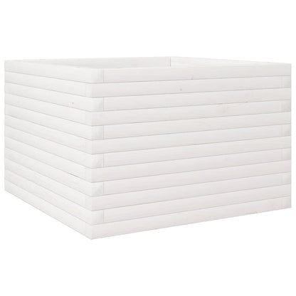 vidaXL Garden Planter White 70x70x45.5 cm Solid Wood Pine