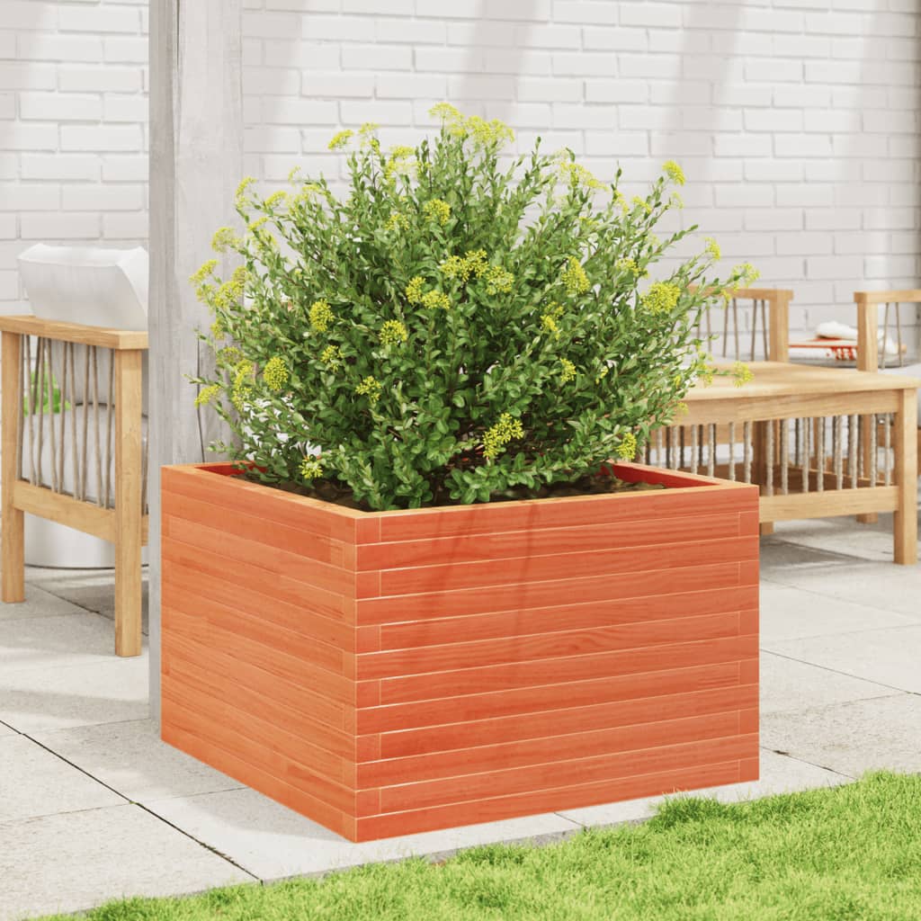 vidaXL Garden Planter Wax Brown 70x70x45,5 cm Solid Wood Pine