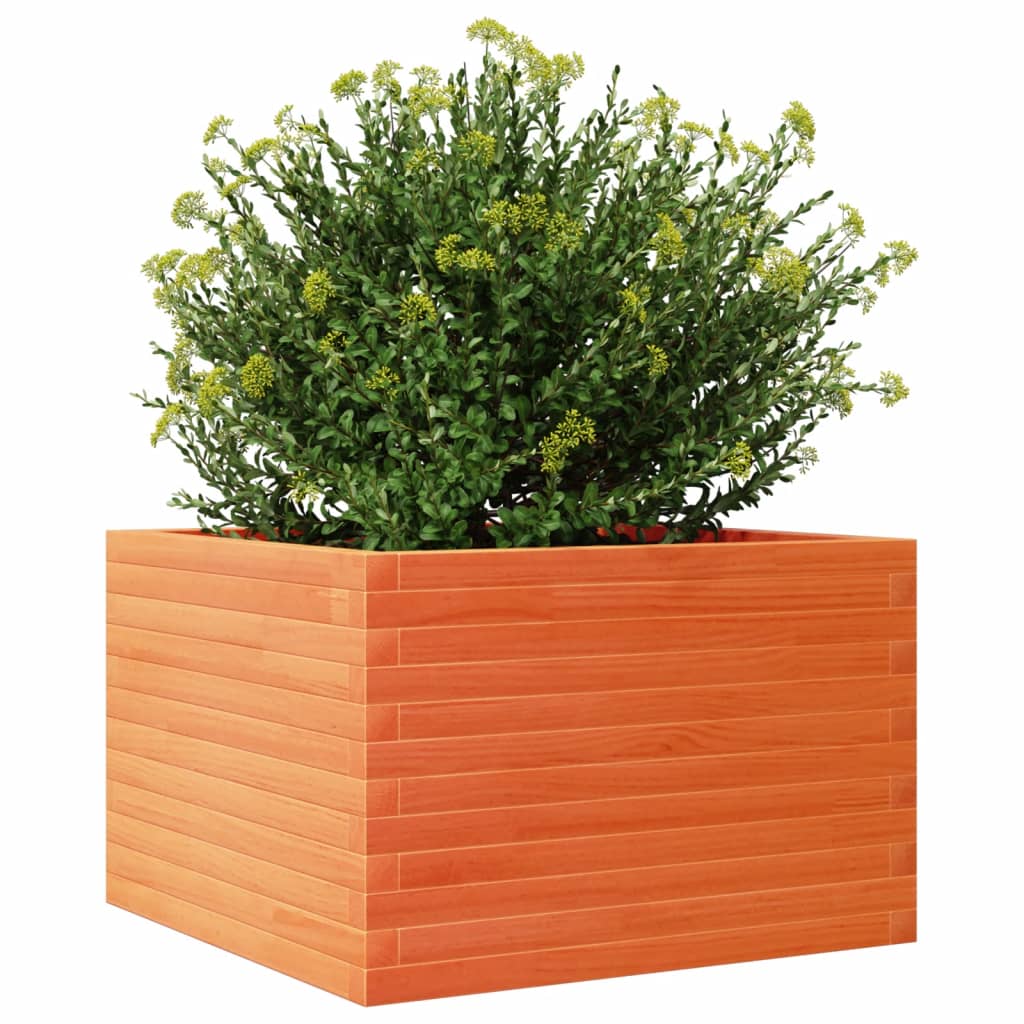 vidaXL Garden Planter Wax Brown 70x70x45,5 cm Solid Wood Pine
