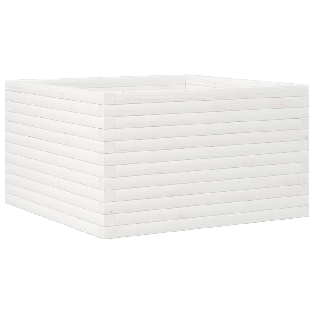 vidaXL Garden Planter White 80x80x45,5 cm Solid Wood Pine