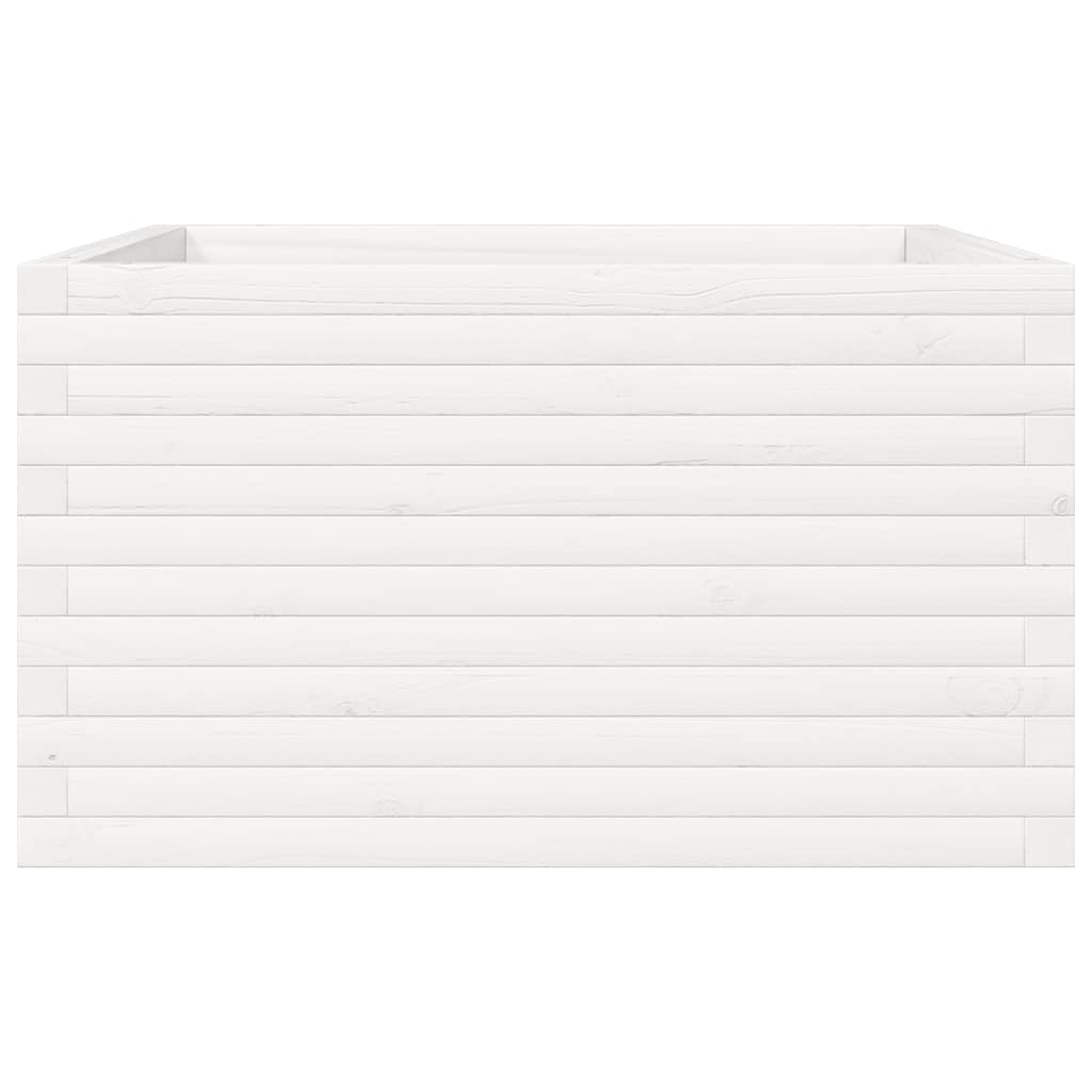 vidaXL Garden Planter White 80x80x45,5 cm Solid Wood Pine