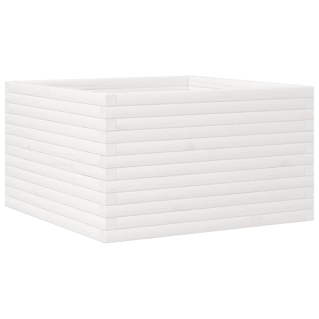 vidaXL Garden Planter White 80x80x45,5 cm Solid Wood Pine