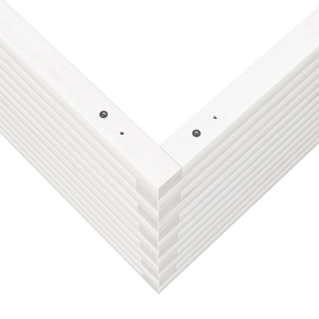 vidaXL Garden Planter White 80x80x45,5 cm Solid Wood Pine