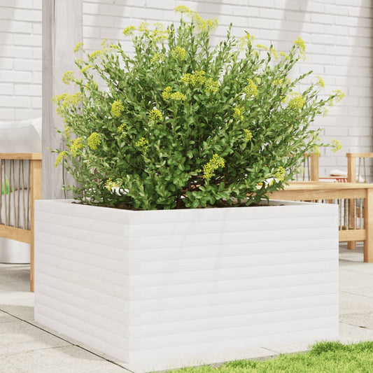 vidaXL Garden Planter White 80x80x45,5 cm Solid Wood Pine