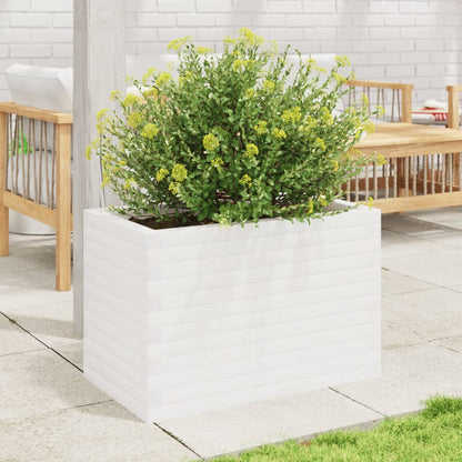 vidaXL Garden Planter White 70x40x45,5 cm Solid Wood Pine