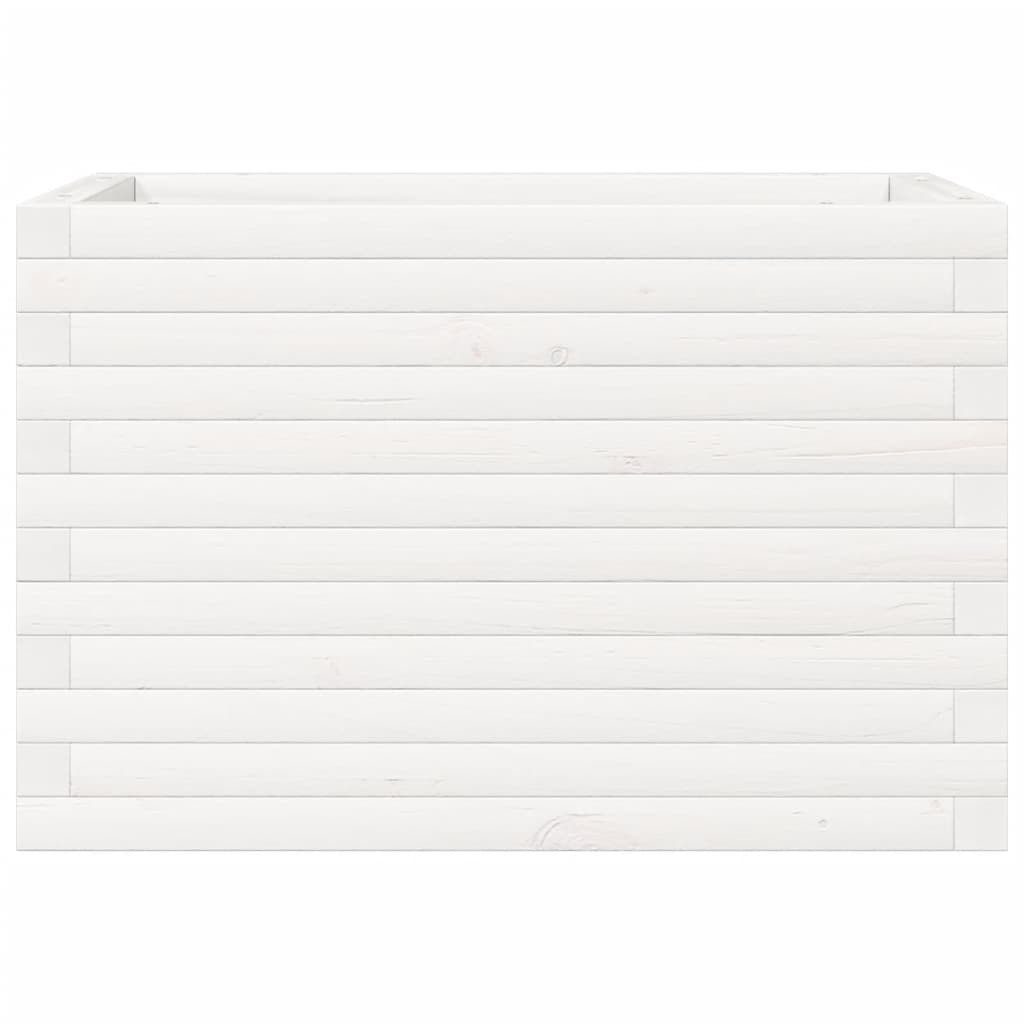 vidaXL Garden Planter White 70x40x45,5 cm Solid Wood Pine