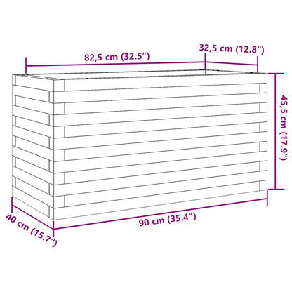 vidaXL Garden Planter White 90x40x45.5 cm Solid Wood Pine