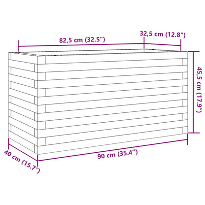 vidaXL Garden Planter Wax Brown 90x40x45.5 cm Solid Wood Pine