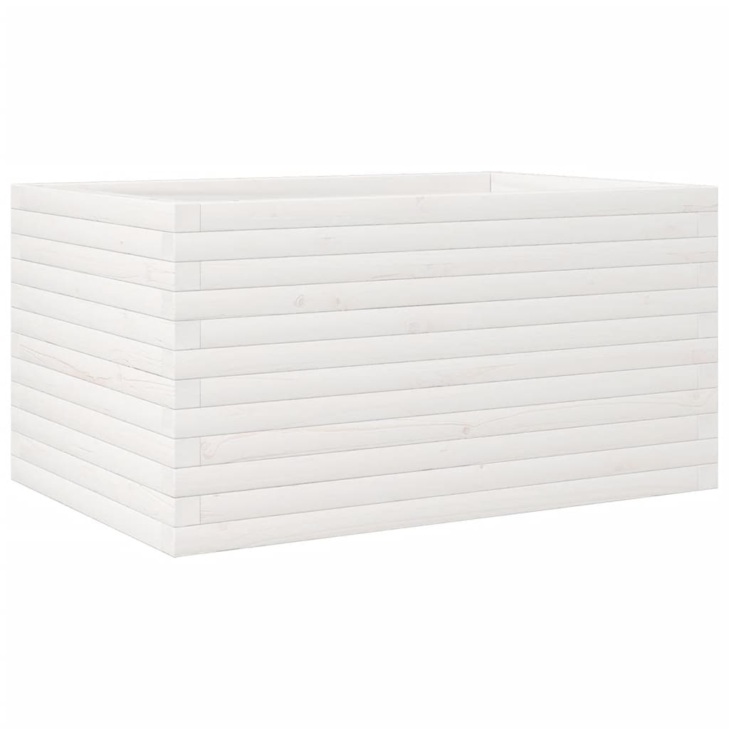 vidaXL Garden Planter White 90x60x45,5 cm Solid Wood Pine