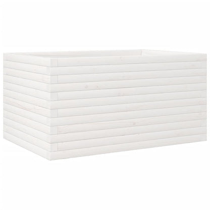 vidaXL Garden Planter White 90x60x45,5 cm Solid Wood Pine
