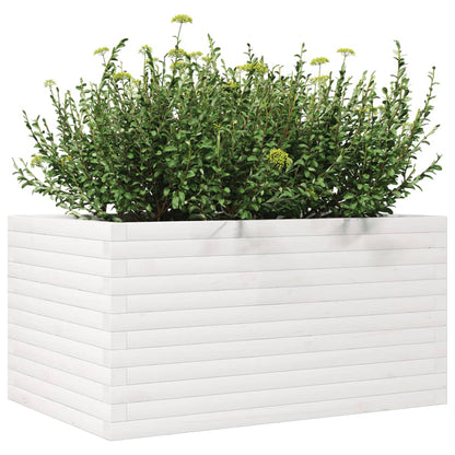 vidaXL Garden Planter White 90x60x45,5 cm Solid Wood Pine