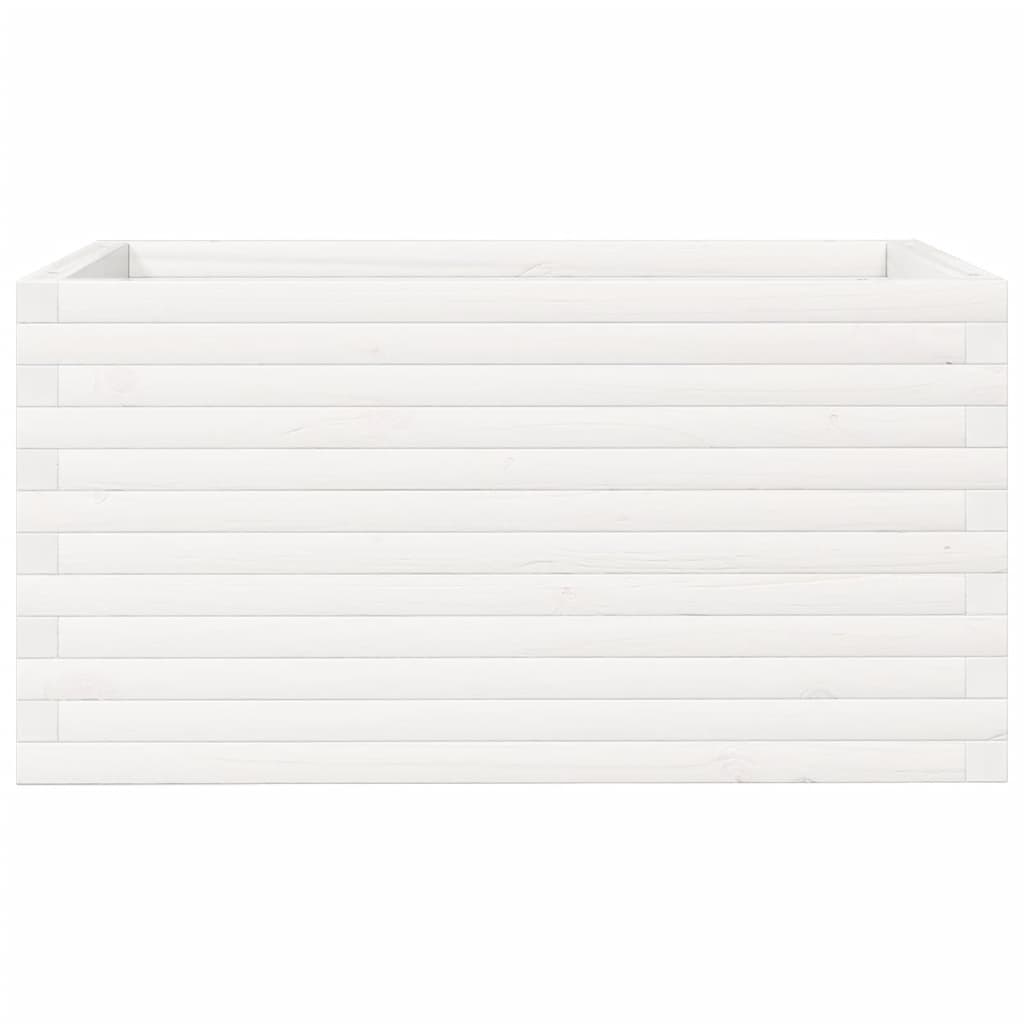 vidaXL Garden Planter White 90x60x45,5 cm Solid Wood Pine