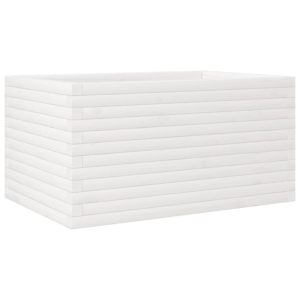 vidaXL Garden Planter White 90x60x45,5 cm Solid Wood Pine