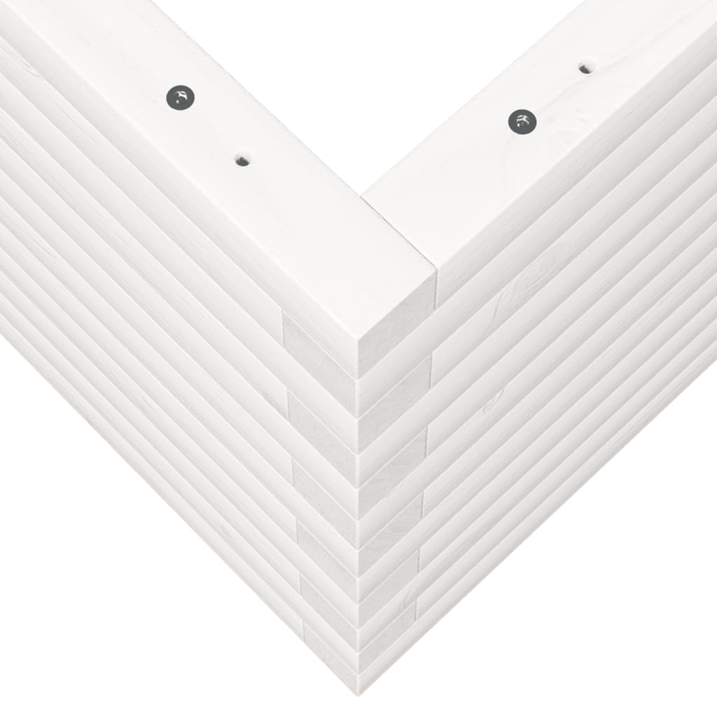 vidaXL Garden Planter White 90x60x45,5 cm Solid Wood Pine