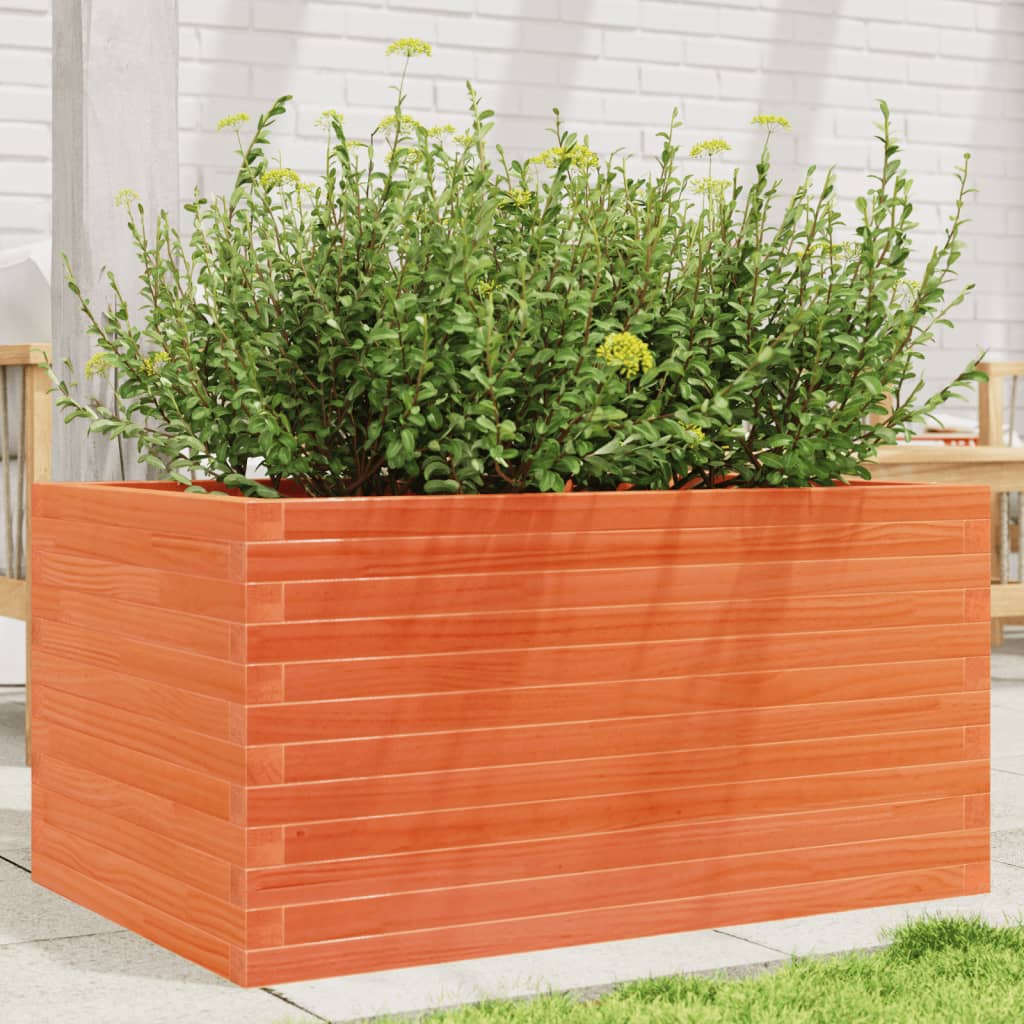 vidaXL Garden Planter Wax Brown 90x60x45,5 cm Solid Wood Pine