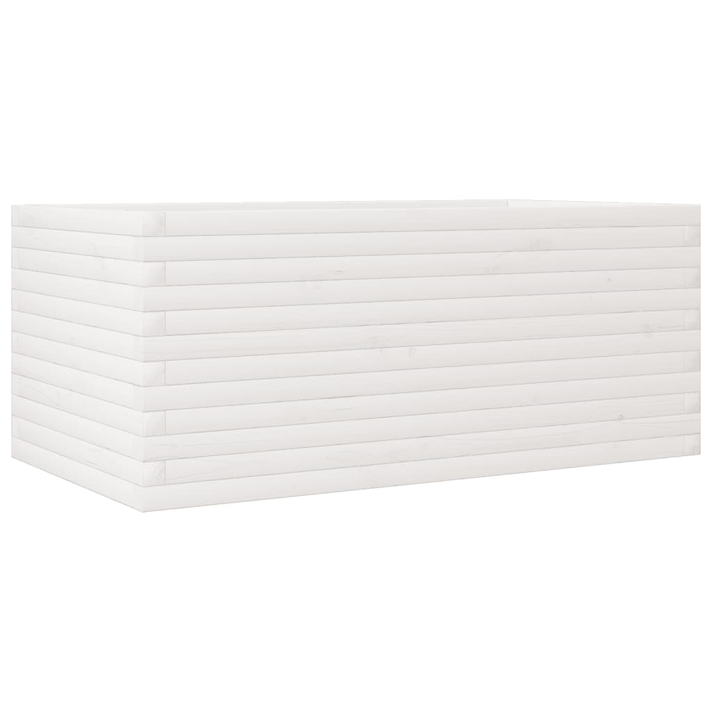 vidaXL Garden Planter White 110x60x45,5 cm Solid Wood Pine
