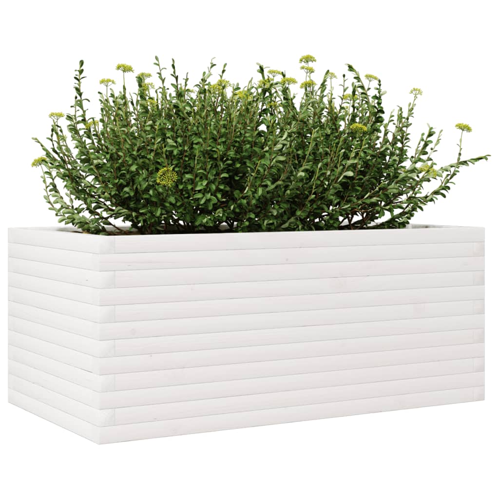 vidaXL Garden Planter White 110x60x45,5 cm Solid Wood Pine