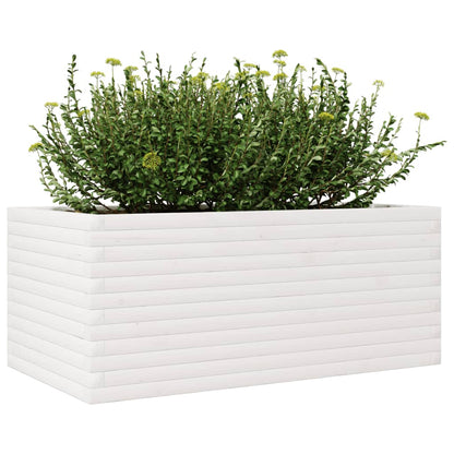 vidaXL Garden Planter White 110x60x45,5 cm Solid Wood Pine