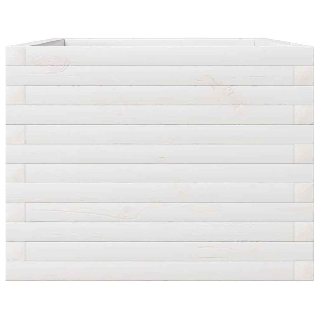 vidaXL Garden Planter White 110x60x45,5 cm Solid Wood Pine