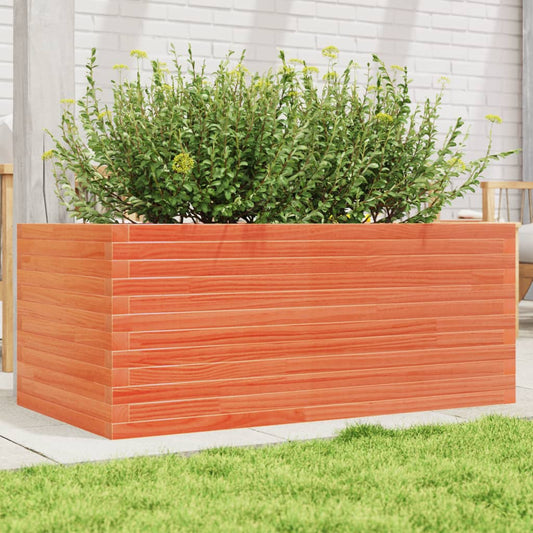 vidaXL Garden Planter Wax Brown 110x60x45,5 cm Solid Wood Pine