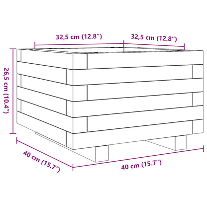 vidaXL Garden Planter 40x40x26.5 cm Solid Wood Pine