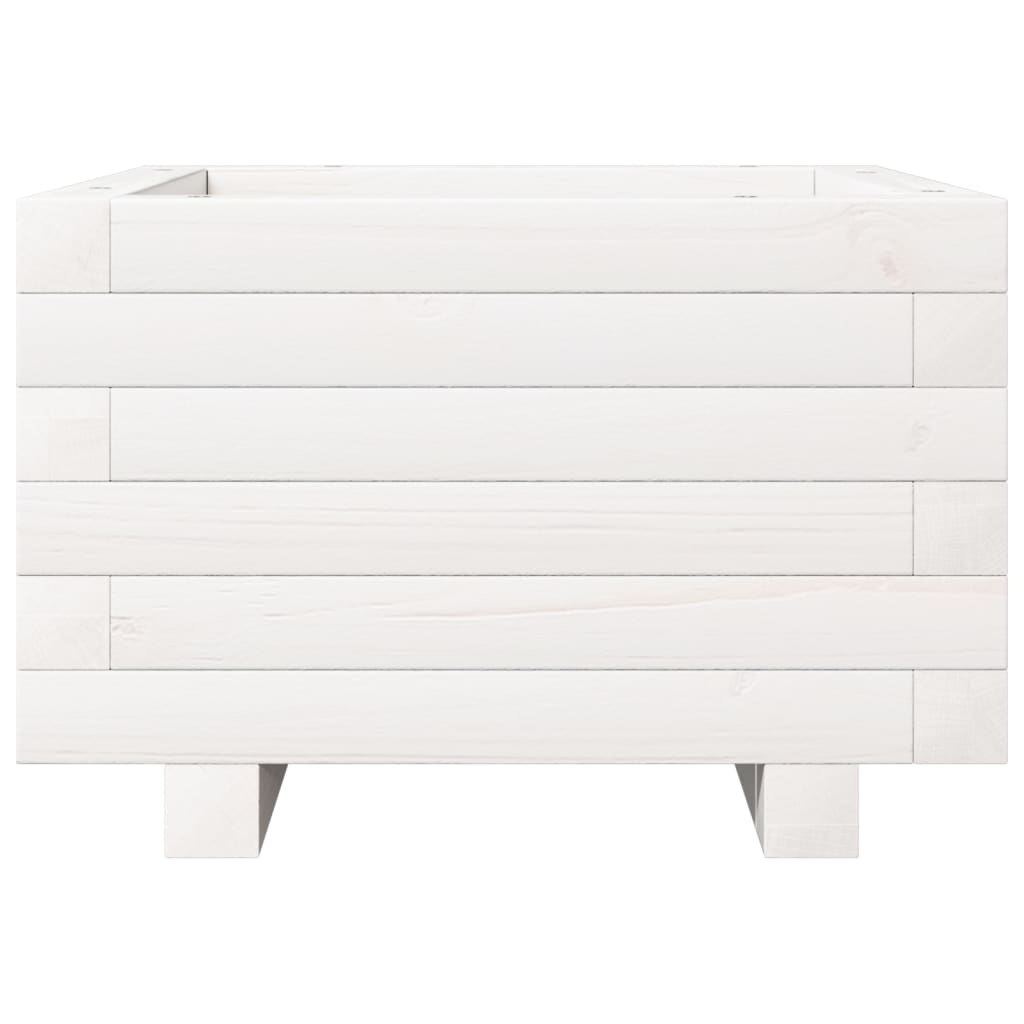 vidaXL Garden Planter White 40x40x26.5 cm Solid Wood Pine