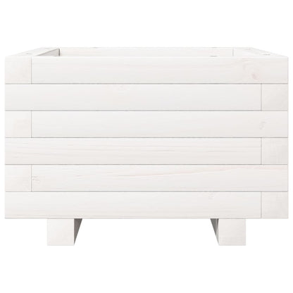 vidaXL Garden Planter White 40x40x26.5 cm Solid Wood Pine