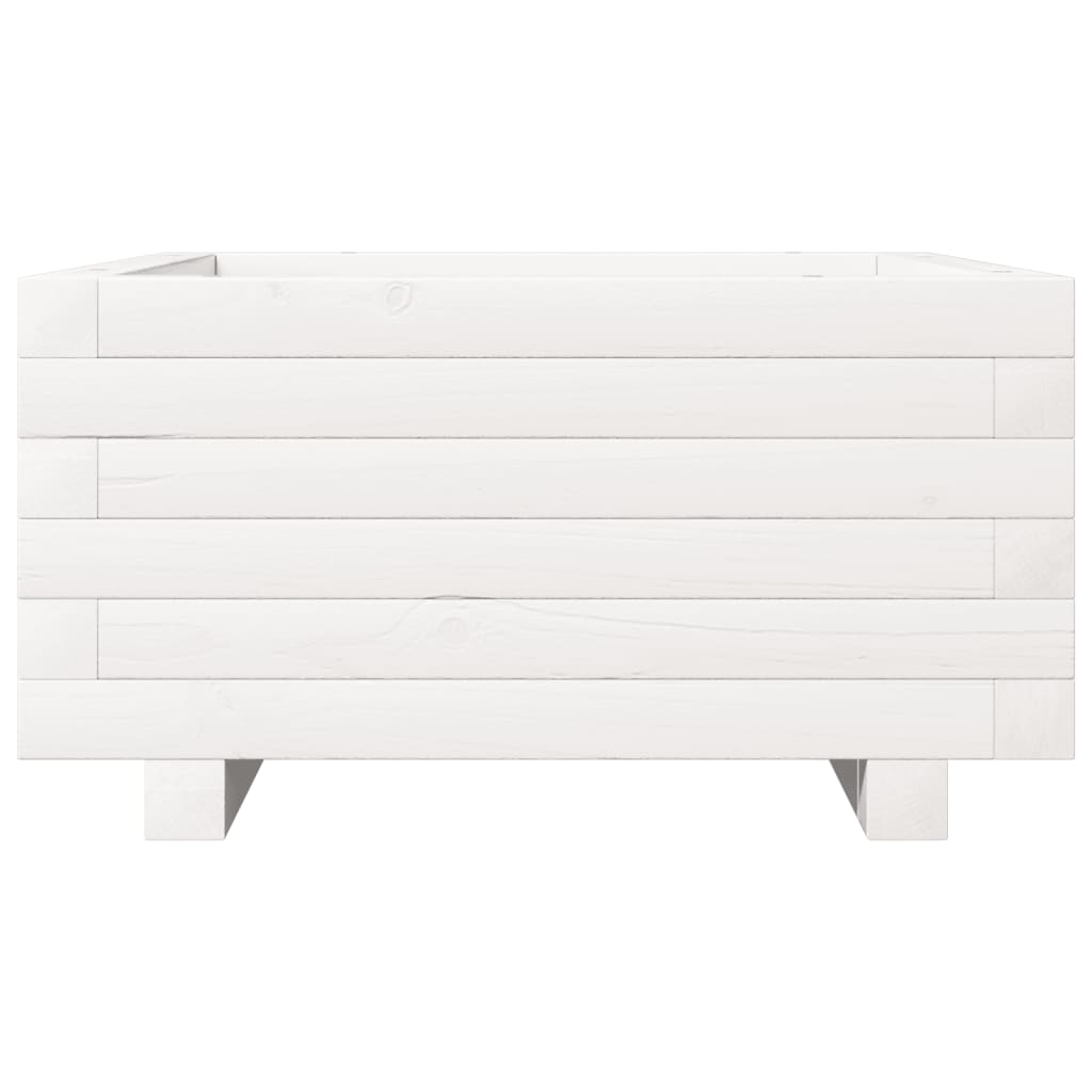 vidaXL Garden Planter White 50x50x26,5 cm Solid Wood Pine