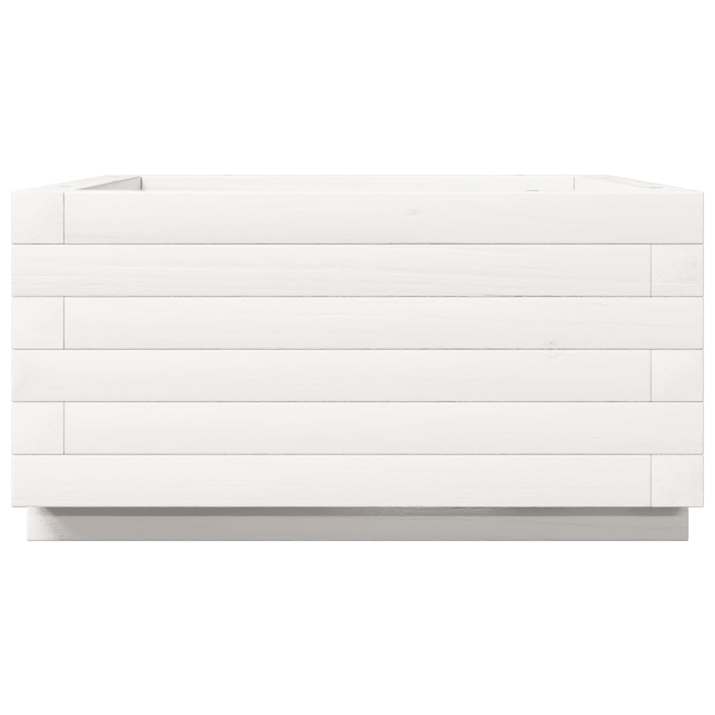 vidaXL Garden Planter White 50x50x26,5 cm Solid Wood Pine